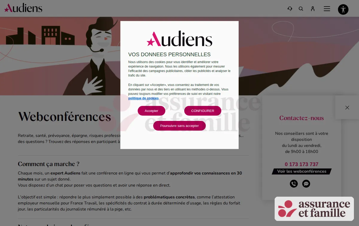 Capture : Webconférences - Groupe Audiens